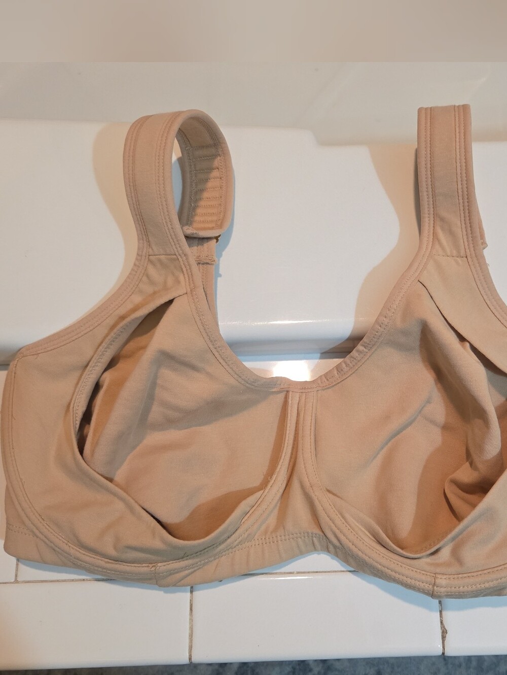 Comfort Choice Bra Size 40DD Nude  Back Closure With Sling Support Cotton